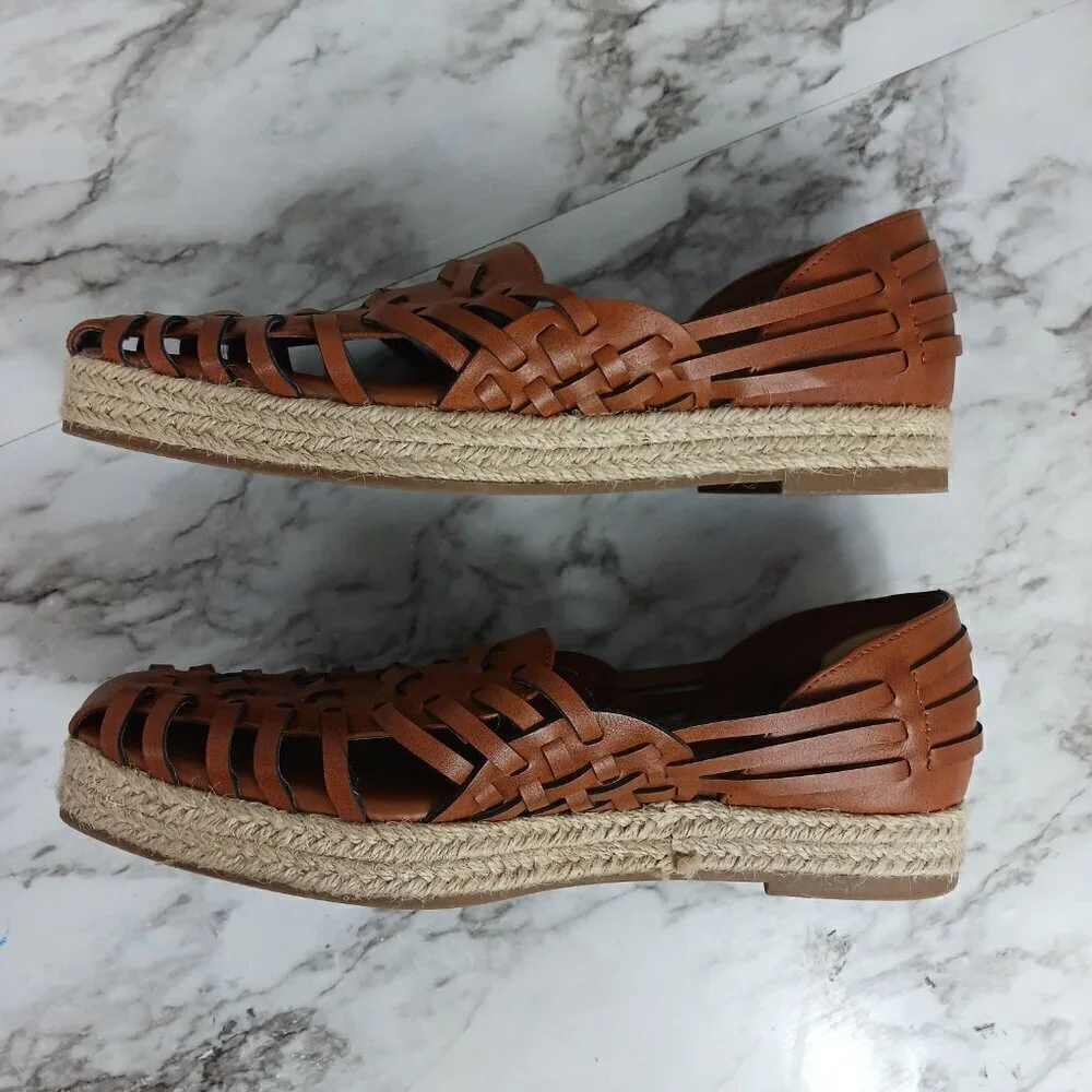 SAM & LIBBY Women's Asha Espadrille Saddle Slip-On Shoes Brown Size 9